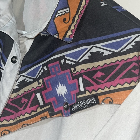 Vintage Roughrider by Circle Y Southwestern Button-Up Shirt size large - Picture 6 of 8